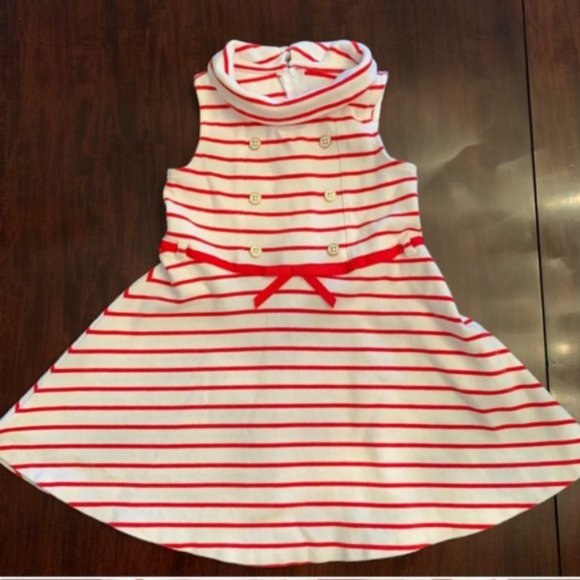 Janie and Jack Sailor Nautical Dress Red White 3T - Picture 3 of 6